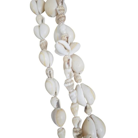 Hawaiian Cowrie Sea Shell Necklace 16" Boho Clapless Long Beachy 90s Conch 3pc - Picture 6 of 12